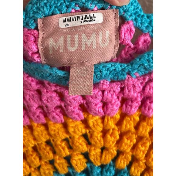 Show Me Your Mumu Tara Coverup Dress in Sea Breeze Crochet XS - Picture 6 of 8